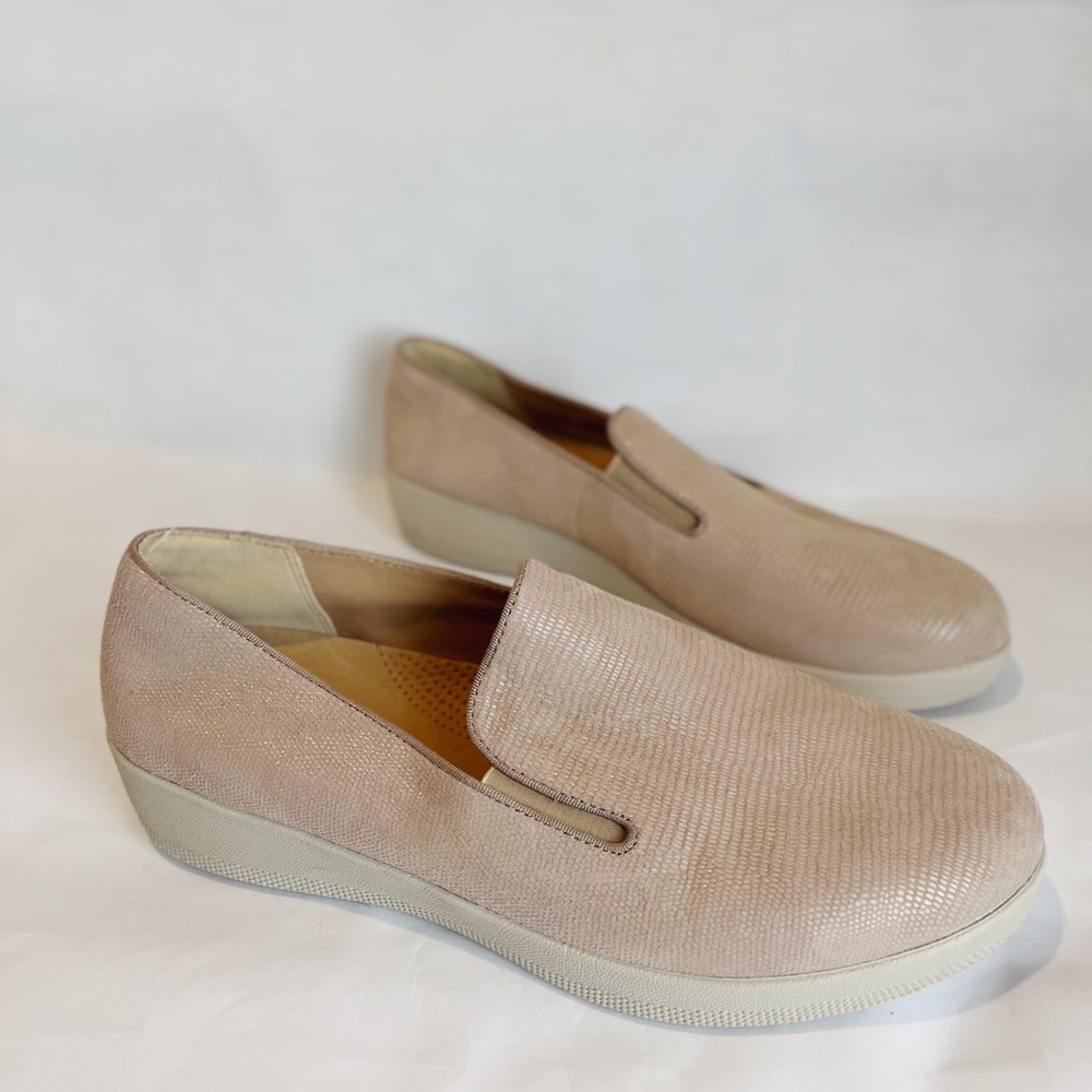 FITFLOP Superskate Lizard Print Nude Pink Womens 10